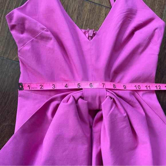 One33 Social Magenta Pink Bow Mini Dress Sleeveless Spaghetti Strap Party 00 - Picture 12 of 13